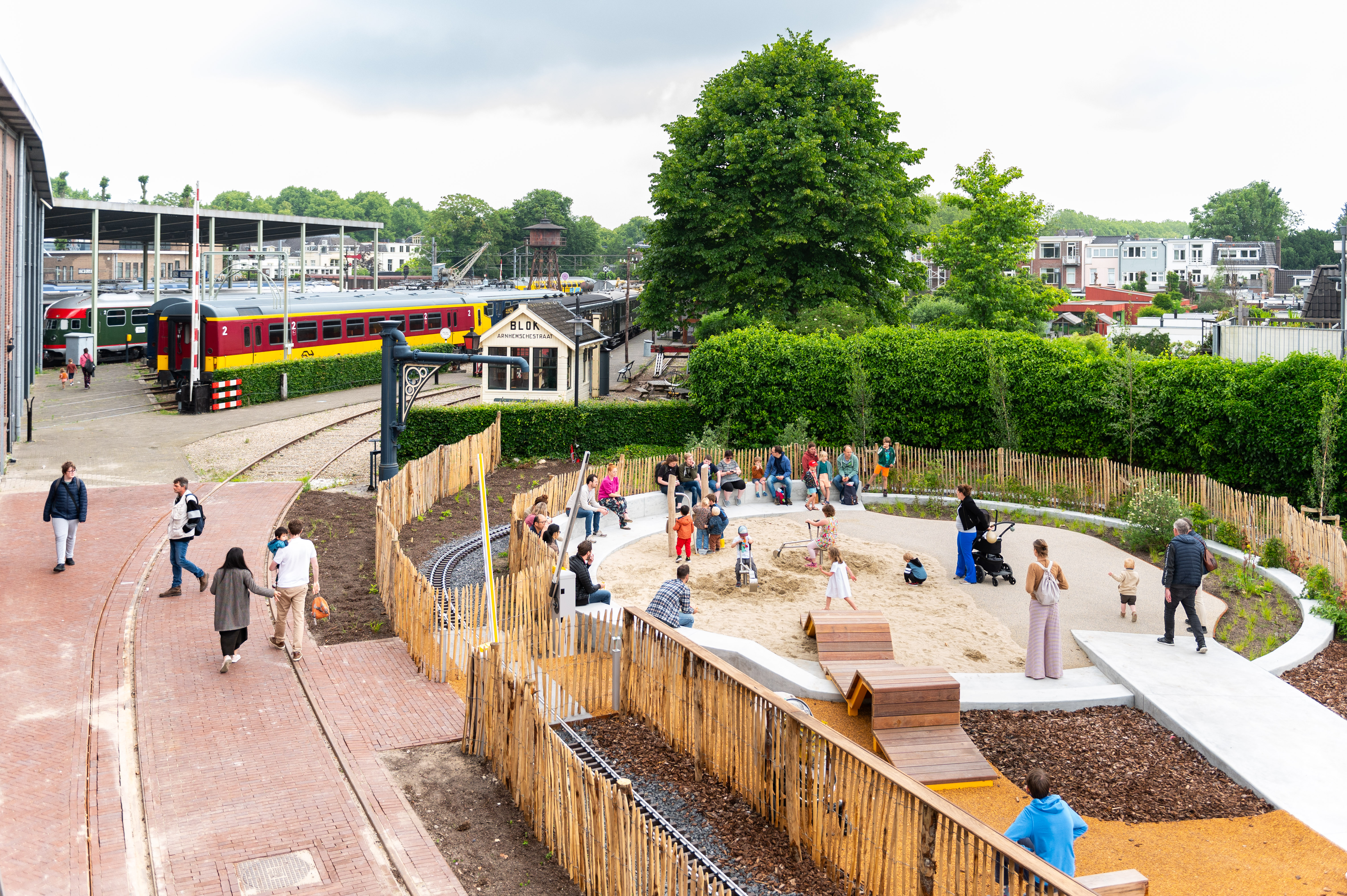 De speeltuin in het Spoorwegmuseum.